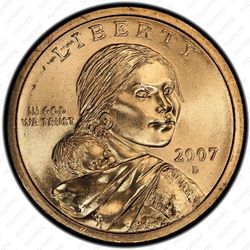 1 доллар 2007, Сакагавея - Аверс