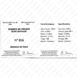 200 евро 2016, королева Матильда
