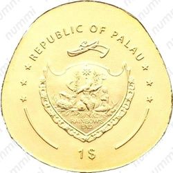 1 доллар 2012, золотая божья коровка