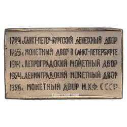 Плакета «200 лет Ленинградскому монетному двору»