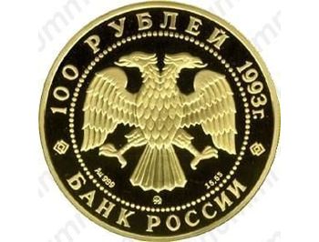 100 рублей 1993, медведь