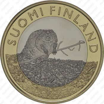 5 евро 2015, бобр - Реверс