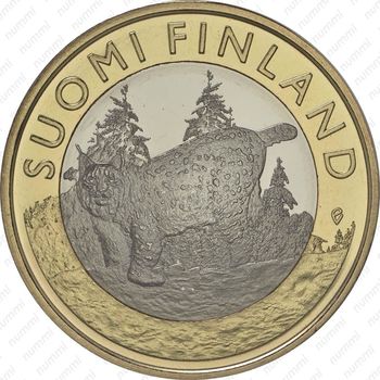 5 евро 2015, рысь - Реверс