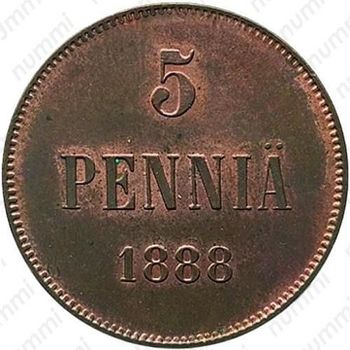 5 пенни 1888 - Реверс
