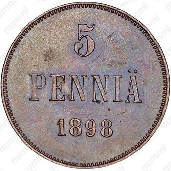 5 пенни 1898 - Реверс