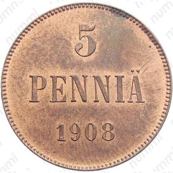 5 пенни 1908 - Реверс