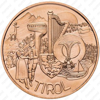 10 евро 2014, Тироль, серебро - Реверс