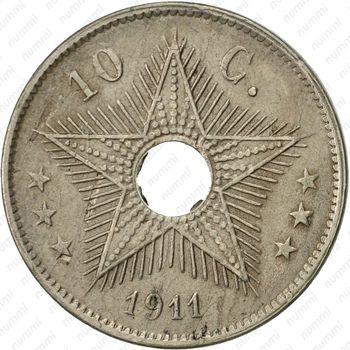 10 сантимов 1911, Бельгийское Конго - Реверс
