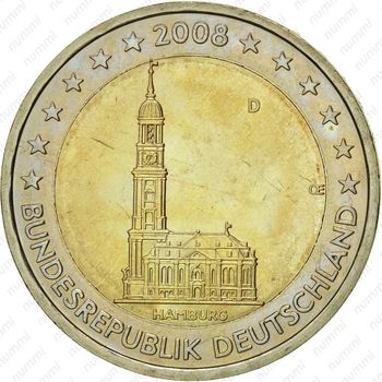 2 евро 2008, Гамбург - Аверс