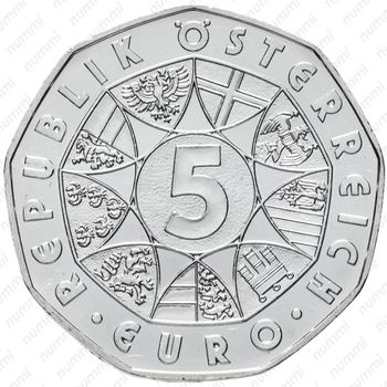 5 евро 2006, председательство Австрии - Аверс