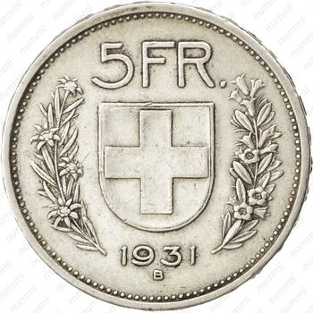 5 франков 1931 - Реверс