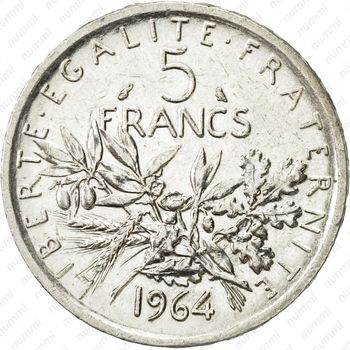 5 франков 1964 - Реверс