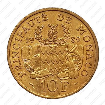10 франков 1989 - Реверс
