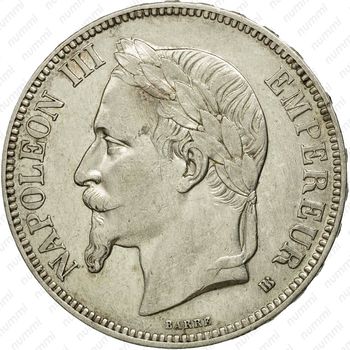 5 франков 1869, BB - Аверс