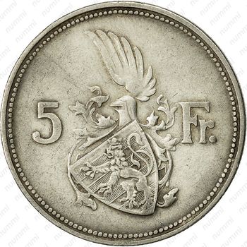 5 франков 1929 - Реверс