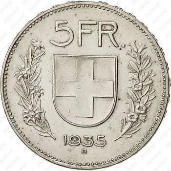 5 франков 1935 - Реверс