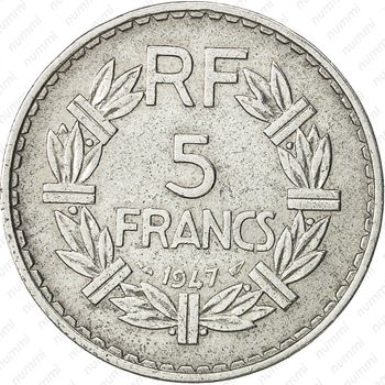 5 франков 1947 - Реверс