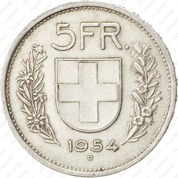 5 франков 1954 - Реверс