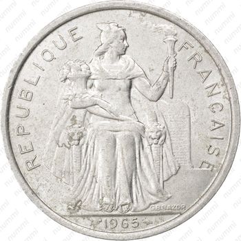 5 франков 1965, Французская Полинезия - Аверс