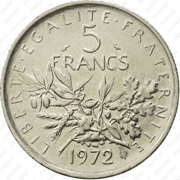 5 франков 1972 - Реверс