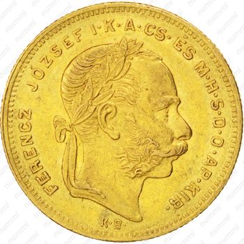 8 форинтов - 20 франков 1875 - Аверс