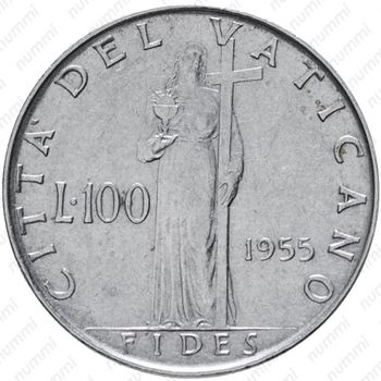 100 лир 1955 - Реверс