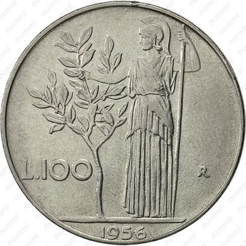 100 лир 1956 - Реверс
