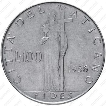 100 лир 1956 - Реверс