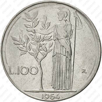 100 лир 1964 - Реверс
