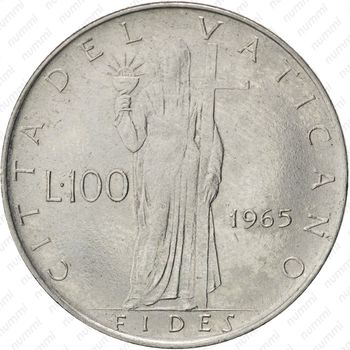 100 лир 1965 - Реверс