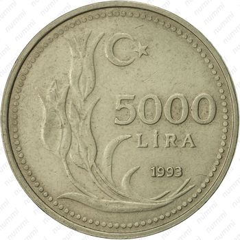 5000 лир 1993 - Реверс