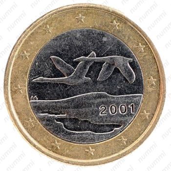 1 евро 2001, регулярный чекан Финляндии - Аверс
