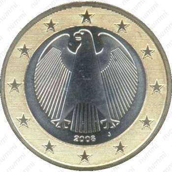 1 евро 2008, J - Аверс