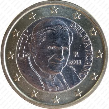 1 евро 2013, регулярный чекан Ватикана (Бенедикт XVI) - Аверс