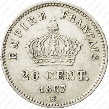 20 сантимов 1867, BB - Реверс