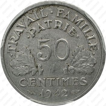 50 сантимов 1942 - Реверс