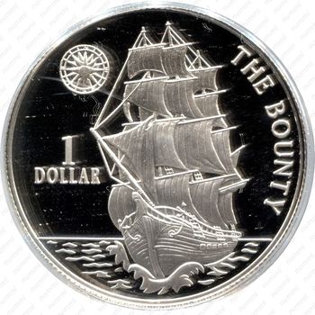 1 доллар 1996, парусник Остров Ниуэ - Реверс