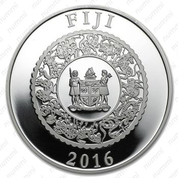 10 долларов 2016, Год Обезьяны Фиджи - Аверс