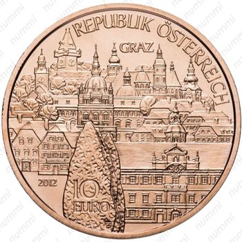 10 евро 2012, Штирия, медь (медь) (медь) - Аверс