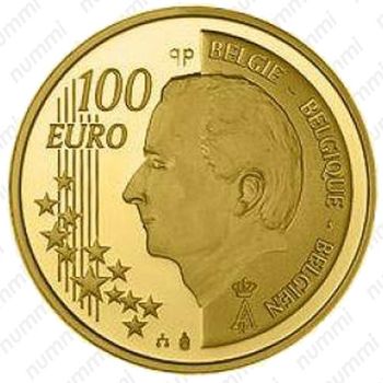 100 евро 2005, 175 лет независимости - Аверс