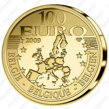 100 евро 2009, золотая свадьба - Реверс