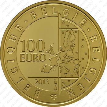 100 евро 2013, Бодуэн - Реверс