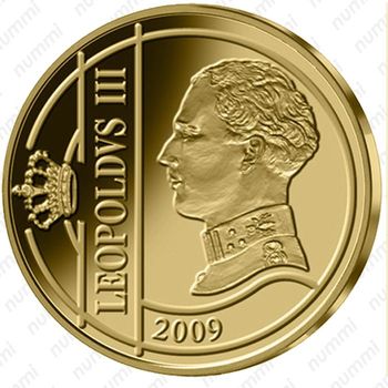 12,5 евро 2009, Леопольд III - Аверс