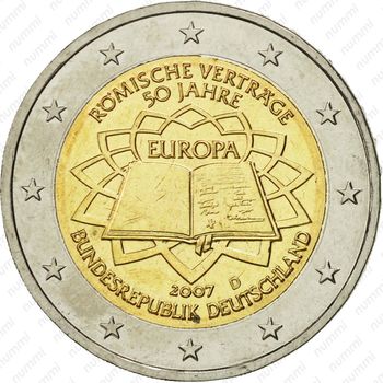 2 евро 2007, Римский договор, - Аверс