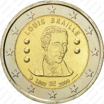 2 евро 2009, Брайль - Аверс