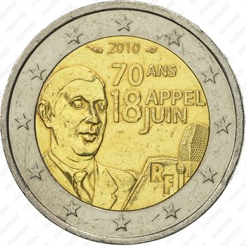 2 евро 2010, Шарль де Голль - Аверс