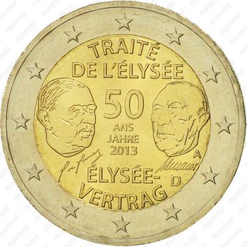 2 евро 2013, Елисейский договор - Аверс
