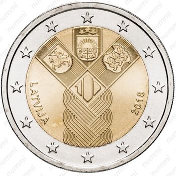 2 евро 2018, независимость Прибалтики - Аверс