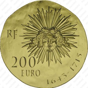200 евро 2014, Людовик XIV - Аверс