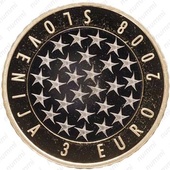 3 евро 2008, председательство Словении - Аверс